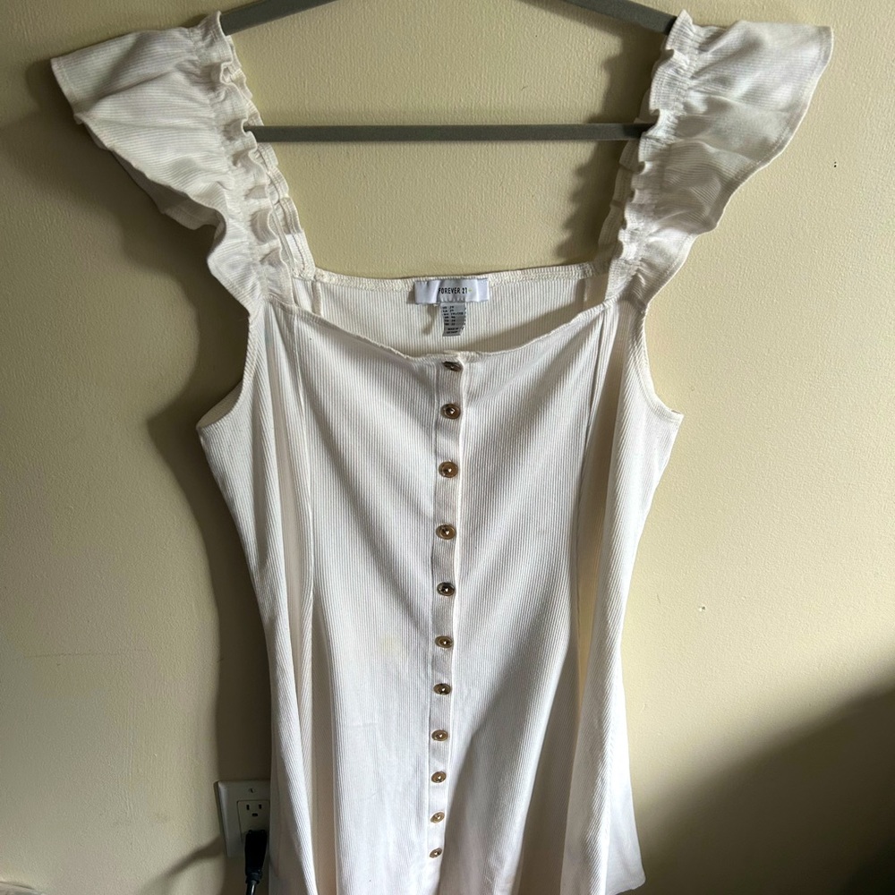 Plus Dainty White Midi Dress